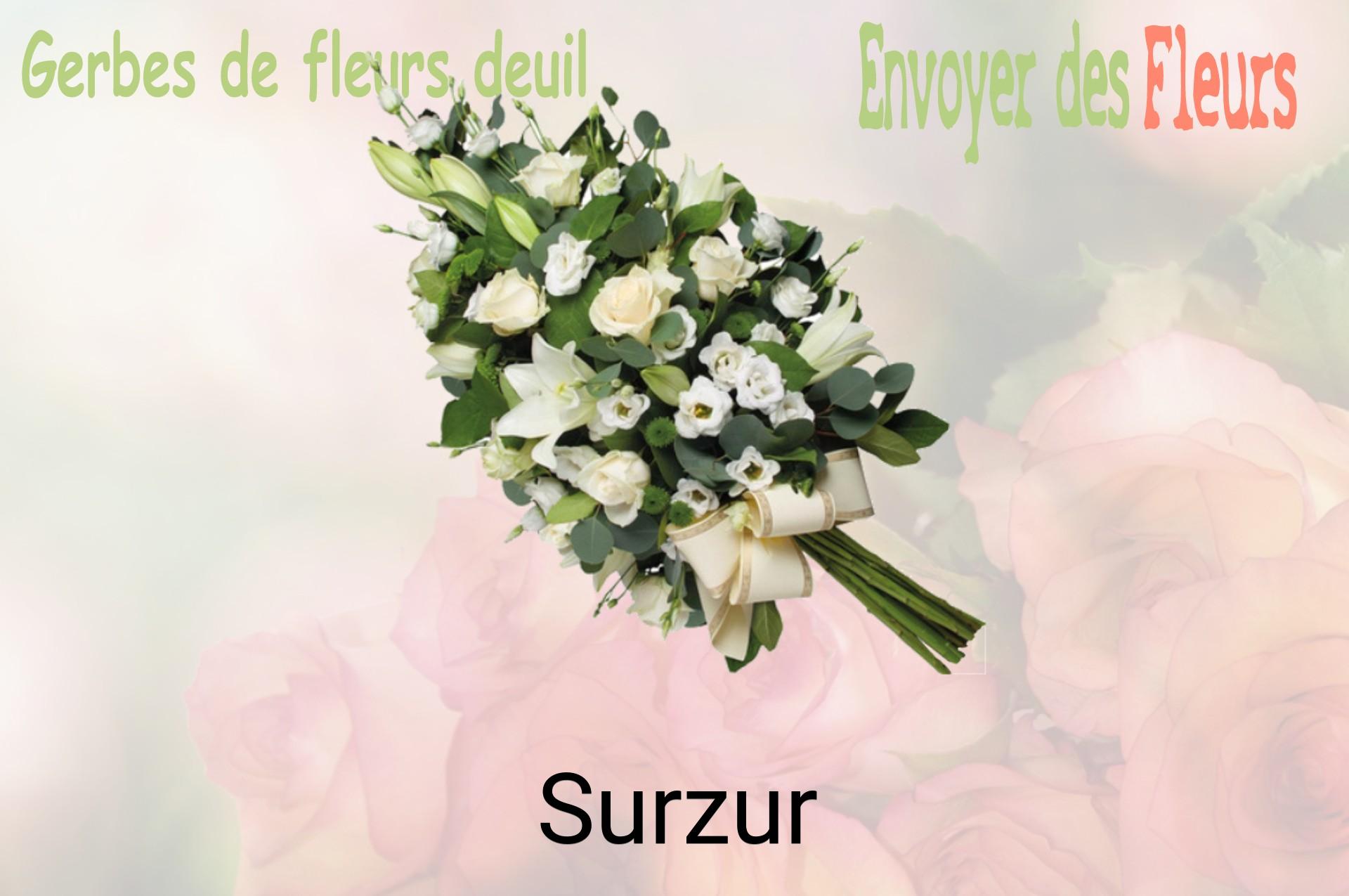 Gerbe de fleurs de deuil livrée à Surzur